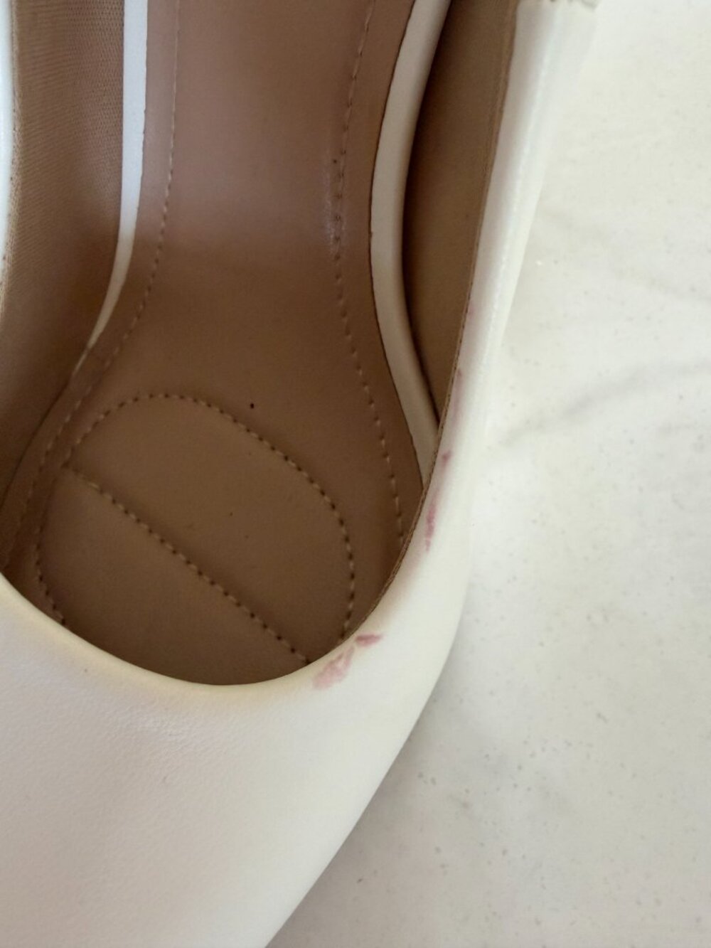 White Pointed Toe Stiletto Pumps Size 7.5 Faux Leather Classic Heels - Picture 9 of 12